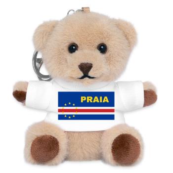 Praia in Cabo Verde Flag - Teddy Keyring - white - Front