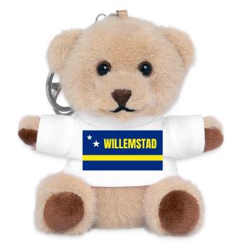 Willemstad in Curaçao Flag - Teddy Keyring - white - Front