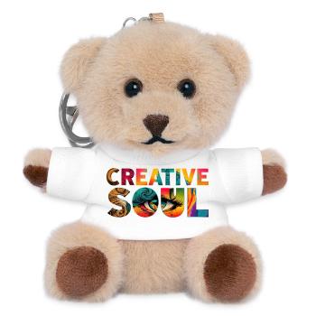 Creative Soul Bunt Künstler Spruch - Teddy Schlüsselanhänger - Weiß - Vorne