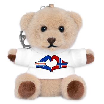 Kap Verde Norwegen Flagge Hände Herzform - Teddy Schlüsselanhänger - Weiß - Vorne