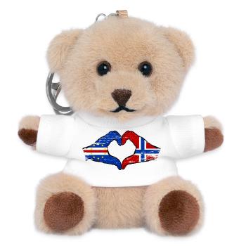 Kap Verde Norwegen Flagge Hände Herzform used - Teddy Schlüsselanhänger - Weiß - Vorne