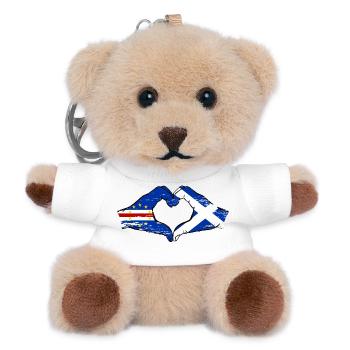 Cape Verde Scotland flag hands heart shape used - Teddy Keyring - white - Front