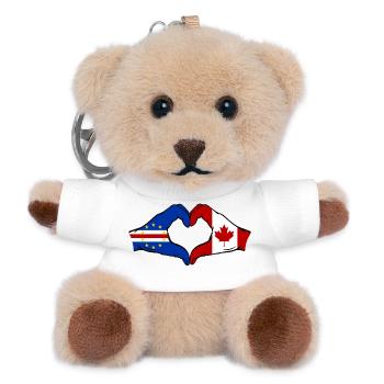 Kap Verde Kanada Flagge Hände Herzform - Teddy Schlüsselanhänger - Weiß - Vorne