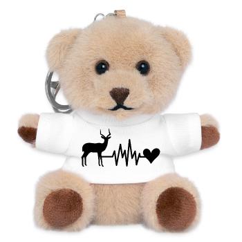 Antilope Herzschlag Herz - Teddy Schlüsselanhänger - Weiß - Vorne