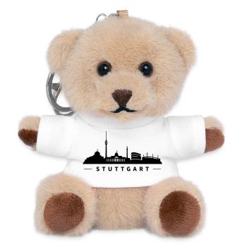 Skyline Stuttgart - Teddy Schlüsselanhänger - Weiß - Vorne