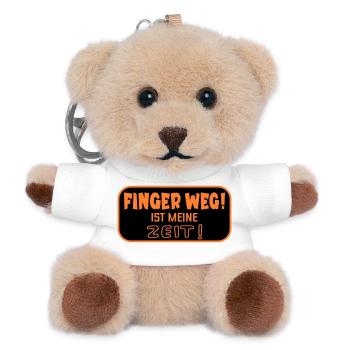 Finger Weg Zeit - Teddy Schlüsselanhänger - Weiß - Vorne