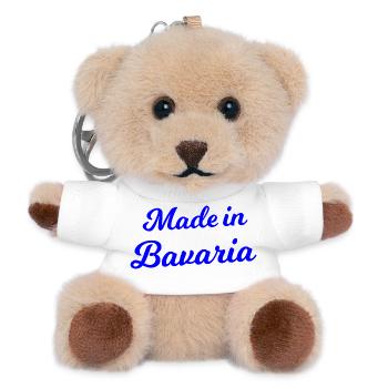 Made in Bavaria Script Blau - Teddy Schlüsselanhänger - Weiß - Vorne