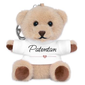 Best godmother with heart – gift - Teddy Keyring - white - Front