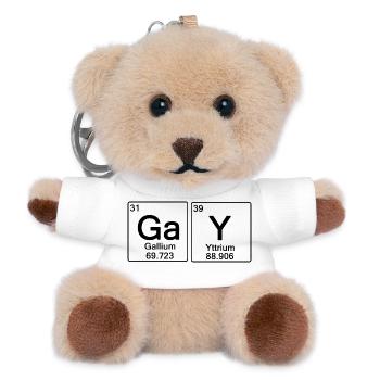 Schwul – ironisches Periodensystem - Teddy Schlüsselanhänger - Weiß - Vorne