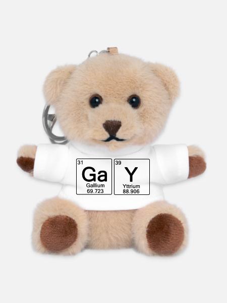Schwul – ironisches Periodensystem - Teddy Schlüsselanhänger - Weiß