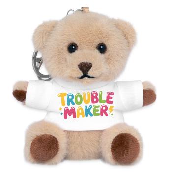 Troublemaker Frechdachs Rabauke Geschwister Kinder - Teddy Schlüsselanhänger - Weiß - Vorne