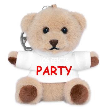 Party - Teddy Schlüsselanhänger - Weiß - Vorne