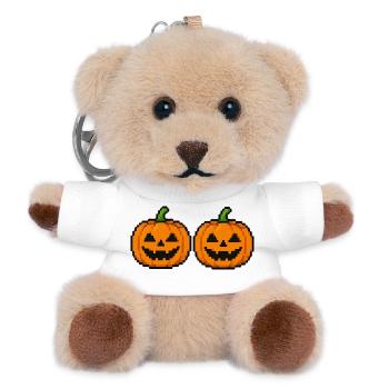 Kürbisse Pixel - Teddy Schlüsselanhänger - Weiß - Vorne