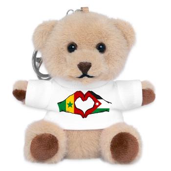 Senegal Jordanien Flagge Hände Herzforn - Teddy Schlüsselanhänger - Weiß - Vorne