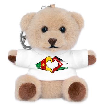 Kamerun Jordanien Flagge Hände Herzforn used - Teddy Schlüsselanhänger - Weiß - Vorne