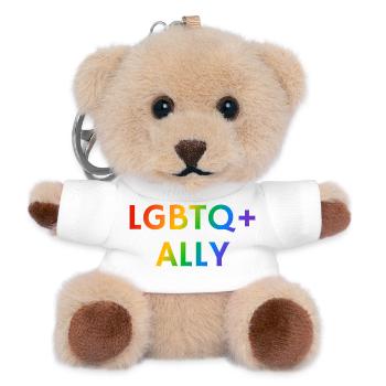 LGBTQ Ally Pride - Teddy Schlüsselanhänger - Weiß - Vorne