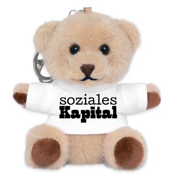 Soziales Kapital schwarz - Teddy Schlüsselanhänger - Weiß - Vorne