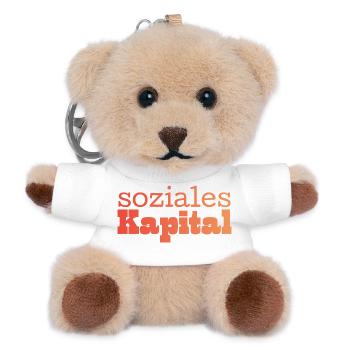 Soziales Kapital orange - Teddy Schlüsselanhänger - Weiß - Vorne