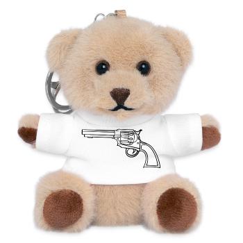 Pistole_schwarz - Teddy Schlüsselanhänger - Weiß - Vorne