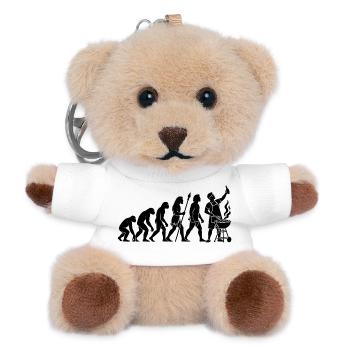 Nachtgrill Silhouette - Teddy Schlüsselanhänger - Weiß - Vorne