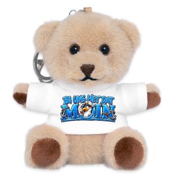 Bi uns het dat Moin - Möwe sagt Moin - Teddy Schlüsselanhänger - Weiß - Vorne