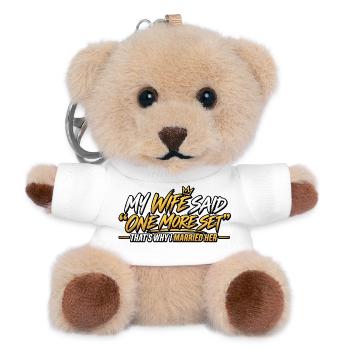 Meine Frau sagte noch einen Satz - Teddy Schlüsselanhänger - Weiß - Vorne