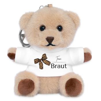 Team Braut T-Shirt, JGA Shirt, JGA Zubehör - Teddy Schlüsselanhänger - Weiß - Vorne