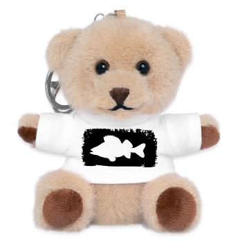 Barsch im Farbstrich - schwarz - Teddy Schlüsselanhänger - Weiß - Vorne