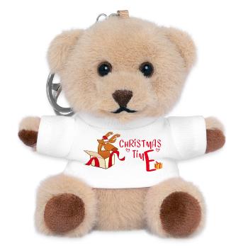Christmas Time - Teddy Schlüsselanhänger - Weiß - Vorne