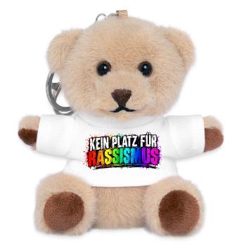 Kein Platz für Rassismus - Teddy Schlüsselanhänger - Weiß - Vorne