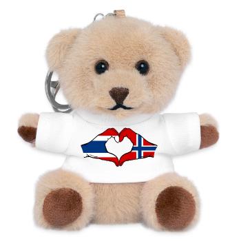 Thailand Schweden Flagge Hände Herzform - Teddy Schlüsselanhänger - Weiß - Vorne
