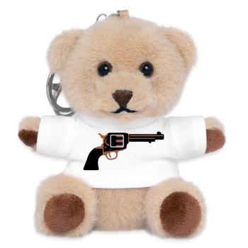 Revolver Pistole Western Icon - Teddy Schlüsselanhänger - Weiß - Vorne