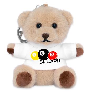 Billard - Teddy Schlüsselanhänger - Weiß - Vorne