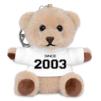 2003 birthday gift - Teddy Keyring - white - Front