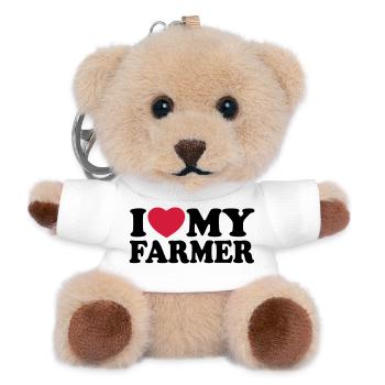 I love my farmer - Porte-clés ourson - blanc - Devant