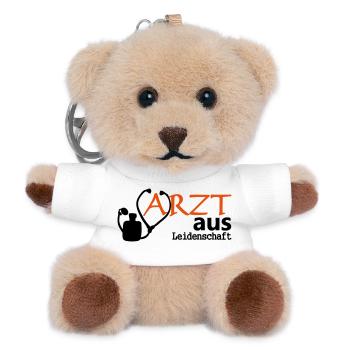 Arzt aus Leidenschaft Geschenk - Teddy Schlüsselanhänger - Weiß - Vorne