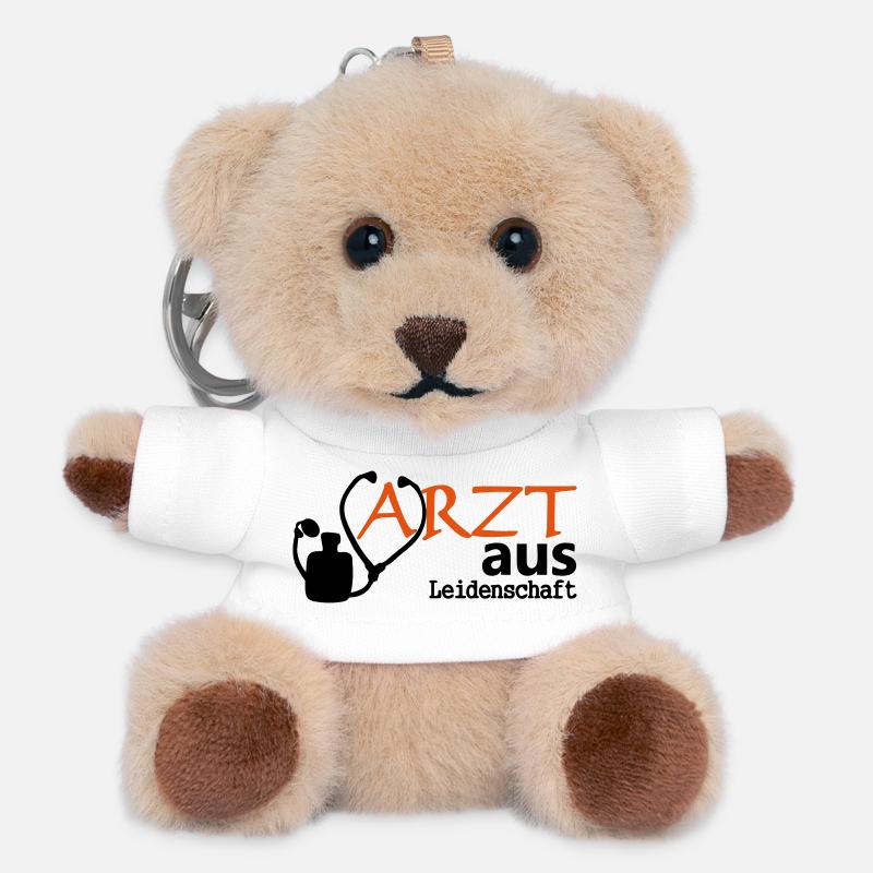 Arzt aus Leidenschaft Geschenk - Teddy Schlüsselanhänger - Weiß