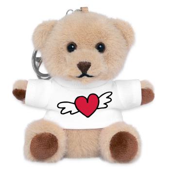 cadeau d'amour coeur volant - Porte-clés ourson - blanc - Devant
