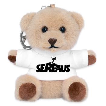 Serfaus Ski Skifahren Wintersport - Teddy Schlüsselanhänger - Weiß - Vorne
