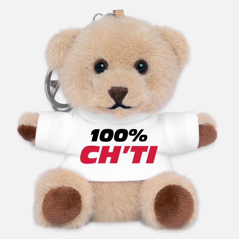 100% Ch'ti - Teddy Schlüsselanhänger - Weiß