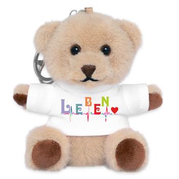 Heart Heart Curve LIFE - Teddy Keyring - white - Front