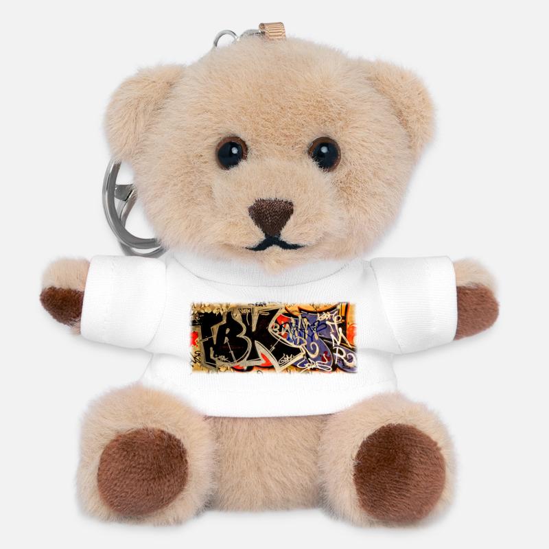 Graffiti - Teddy Keyring - white