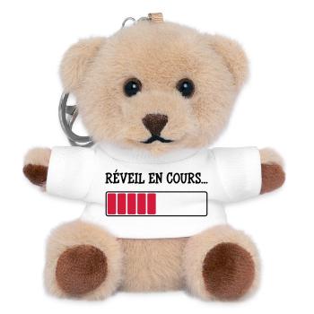 Réveil en cours... - Porte-clés ourson - blanc - Devant