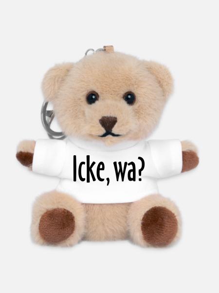 Berlin Spruch: Icke, wa? - Teddy Schlüsselanhänger - Weiß