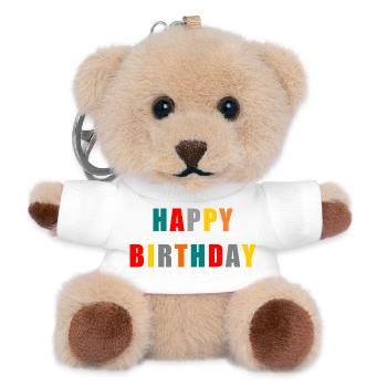 Alles Gute zum Geburtstag. Alles Gute zum Geburtstag - Teddy Schlüsselanhänger - Weiß - Vorne