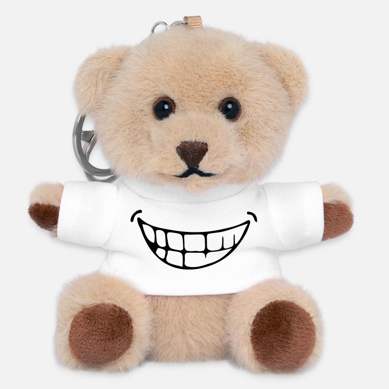 sourire - Porte-clés ourson - blanc