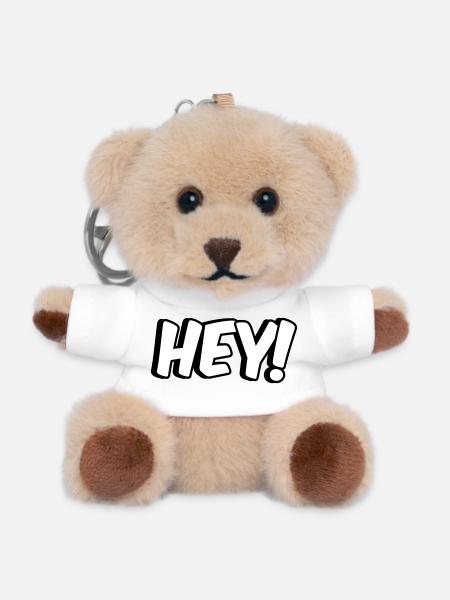Hey Comic design - Teddy Keyring - white