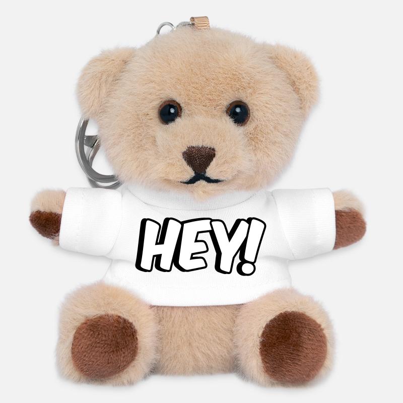Hey Comic design - Teddy Keyring - white