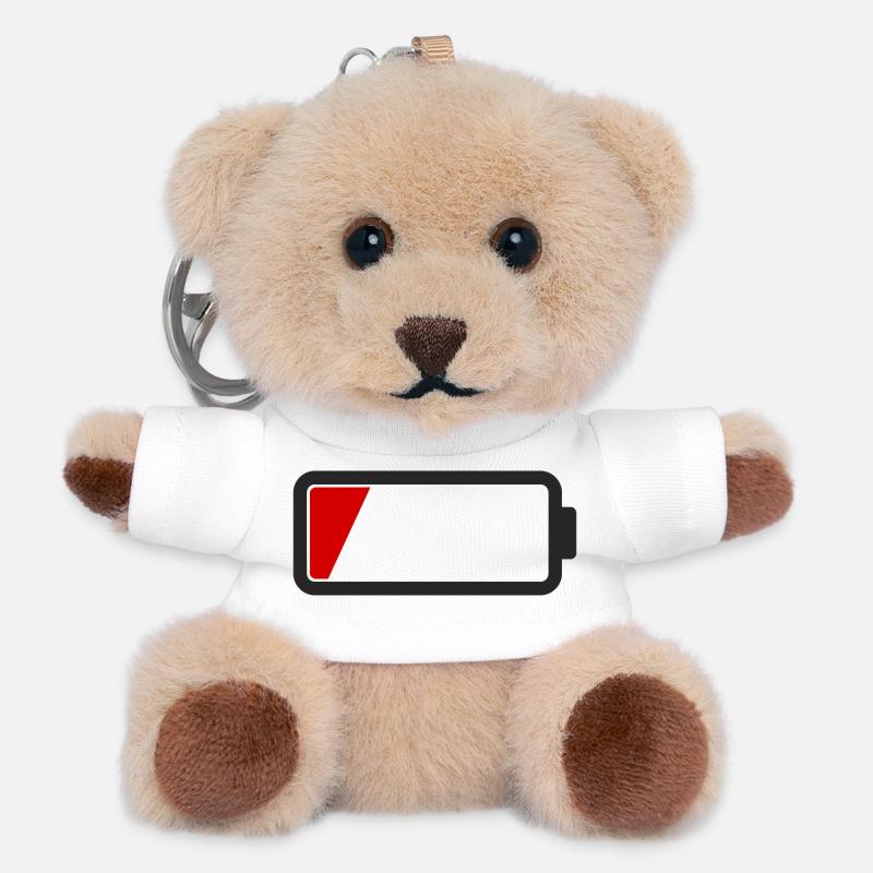 Batterie leer - Teddy Schlüsselanhänger - Weiß