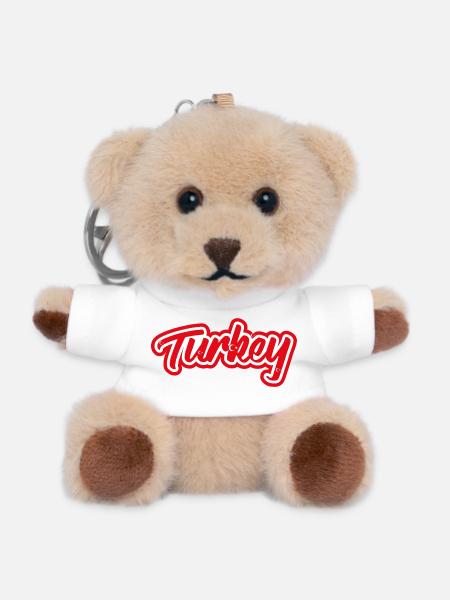 Aufkleber Flagge der Türkei Türkei Tuerkei Turquie - Teddy Schlüsselanhänger - Weiß